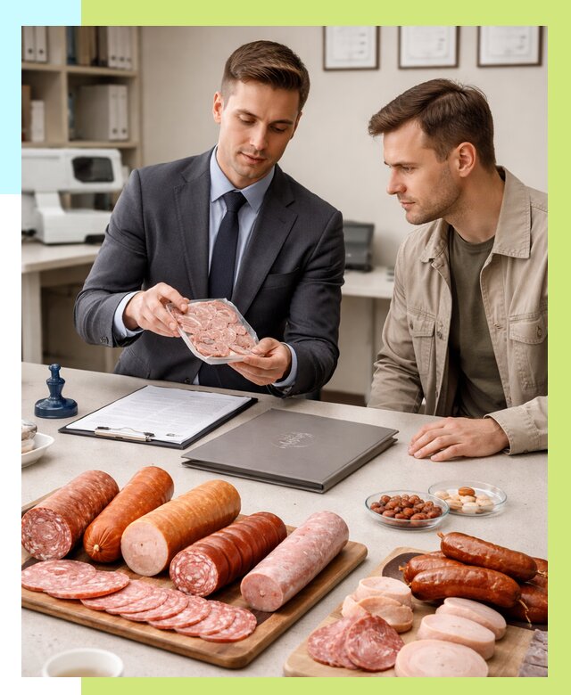 Сертификация колбасных изделий в Новомосковске от 7744 р. | Алешин-Нвм