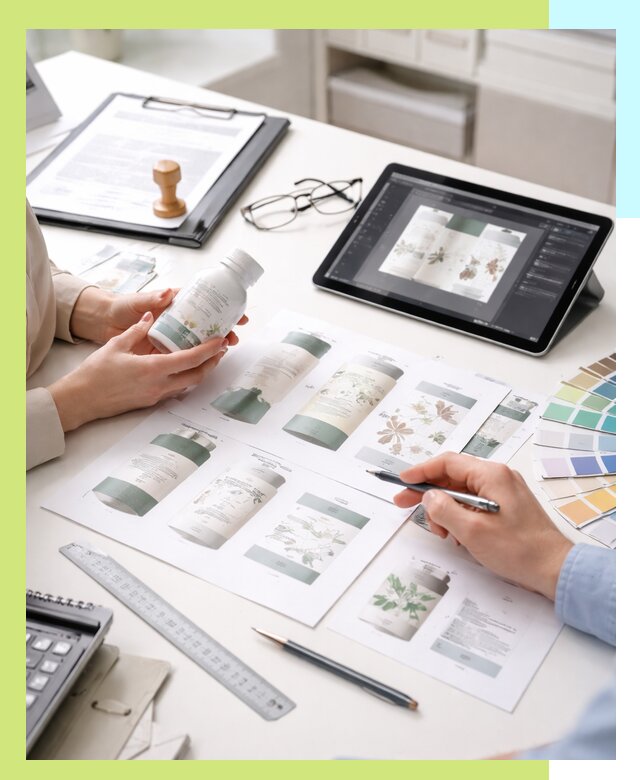 Профессиональная разработка дизайна и текста этикетки продукции в Новомосковске