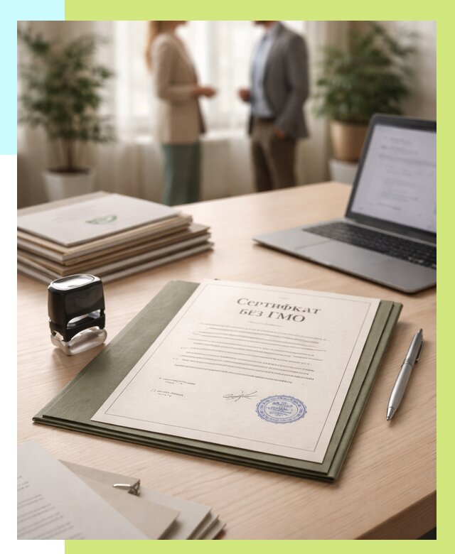 Сертификат без ГМО в Новомосковске от 7744 р. оформить срочно Алешин-Нвм