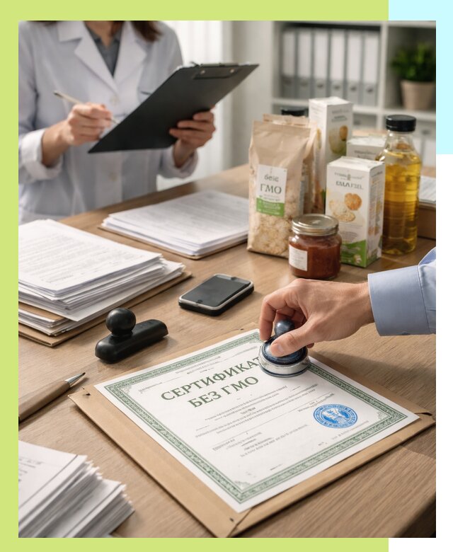 Получение сертификата Без ГМО для продукции в Новомосковске